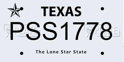 PSS1778 Texas License Plate