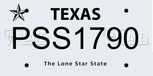 PSS1790 Texas License Plate