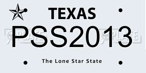 PSS2013 Texas License Plate