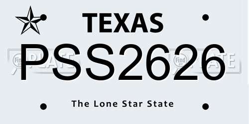 PSS2626 Texas License Plate