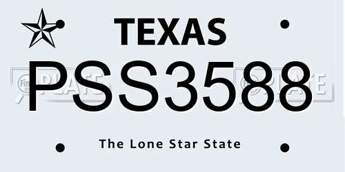 PSS3588 Texas License Plate