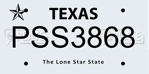 PSS3868 Texas License Plate