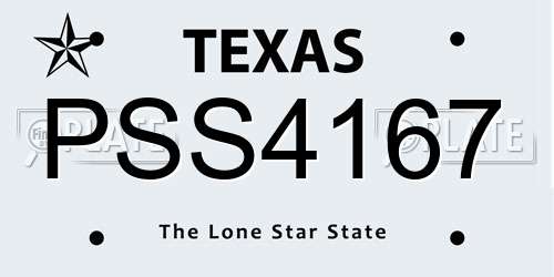 PSS4167 Texas License Plate