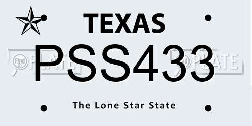PSS433 Texas License Plate