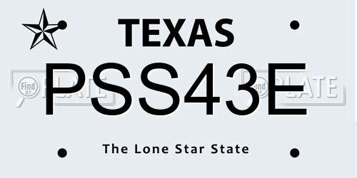 PSS43E Texas License Plate