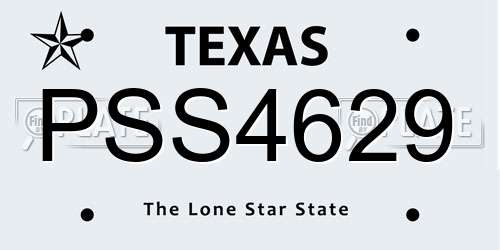 PSS4629 Texas License Plate