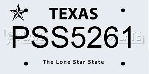 PSS5261 Texas License Plate