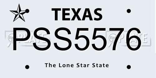 PSS5576 Texas License Plate