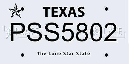 PSS5802 Texas License Plate
