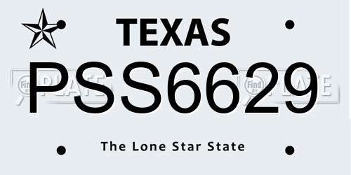 PSS6629 Texas License Plate