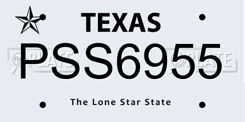 PSS6955 Texas License Plate