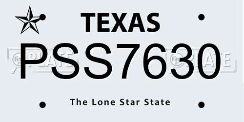 PSS7630 Texas License Plate