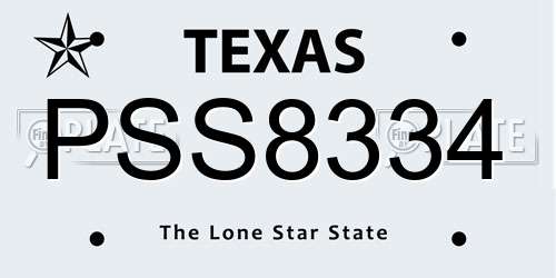 PSS8334 Texas License Plate
