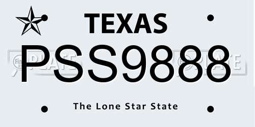 PSS9888 Texas License Plate