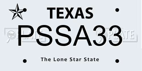 PSSA33 Texas License Plate