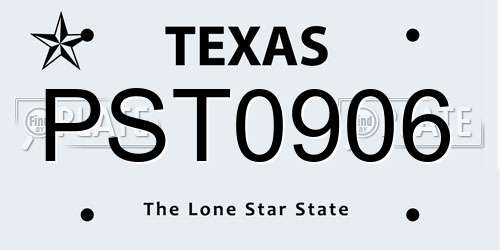 PST0906 Texas License Plate