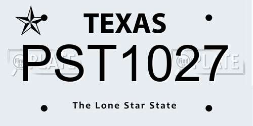 PST1027 Texas License Plate
