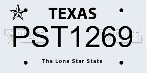 PST1269 Texas License Plate