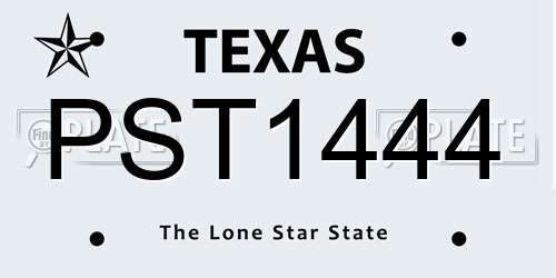PST1444 Texas License Plate
