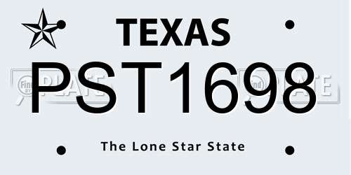 PST1698 Texas License Plate