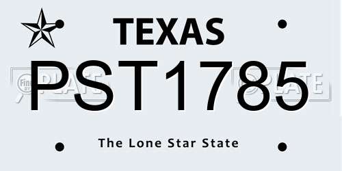 PST1785 Texas License Plate