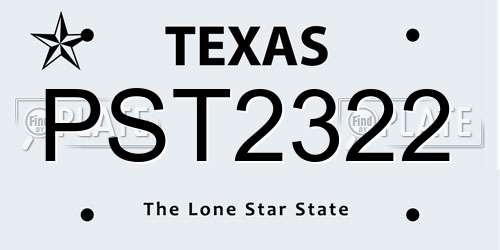 PST2322 Texas License Plate