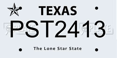 PST2413 Texas License Plate
