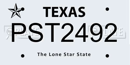 PST2492 Texas License Plate