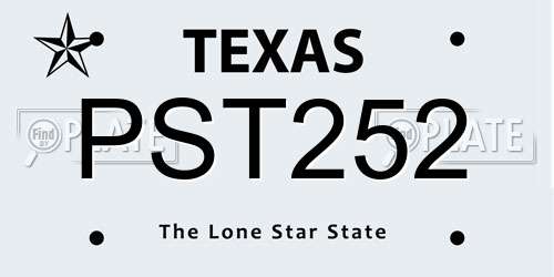 PST252 Texas License Plate