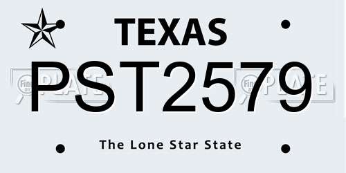 PST2579 Texas License Plate