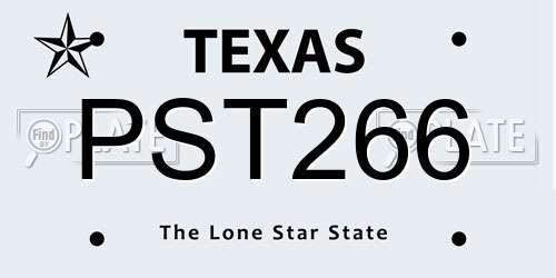 PST266 Texas License Plate