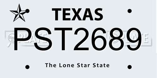 PST2689 Texas License Plate