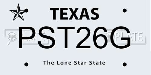 PST26G Texas License Plate