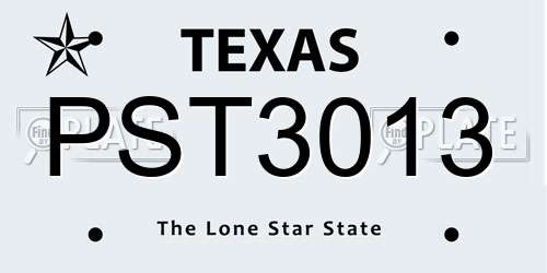 PST3013 Texas License Plate