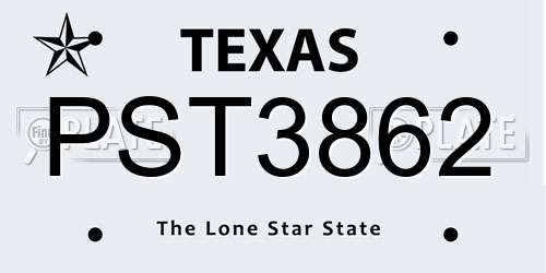 PST3862 Texas License Plate