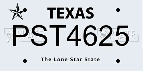 PST4625 Texas License Plate