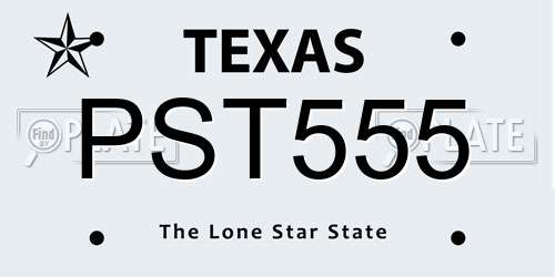PST555 Texas License Plate