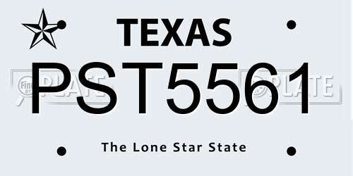 PST5561 Texas License Plate