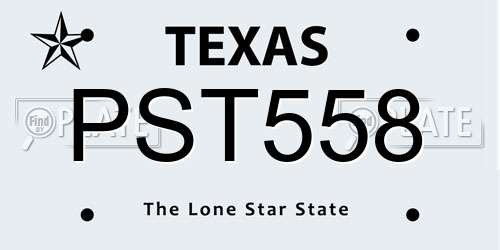 PST558 Texas License Plate