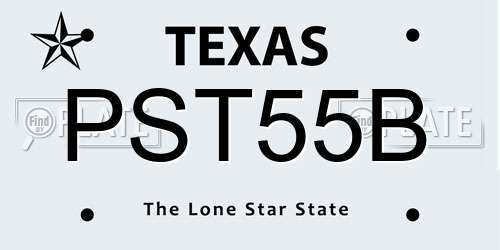 PST55B Texas License Plate