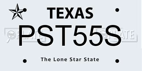 PST55S Texas License Plate
