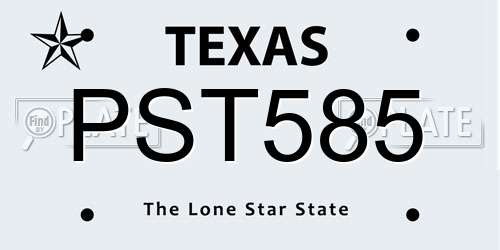 PST585 Texas License Plate