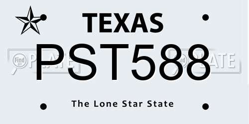 PST588 Texas License Plate
