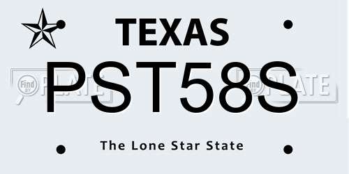 PST58S Texas License Plate