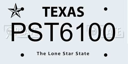 PST6100 Texas License Plate