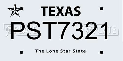 PST7321 Texas License Plate