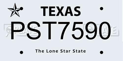 PST7590 Texas License Plate