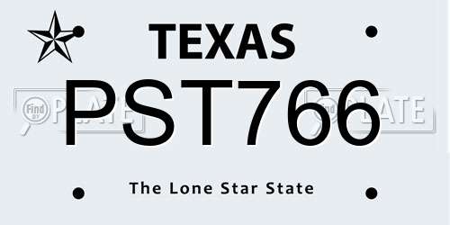 PST766 Texas License Plate