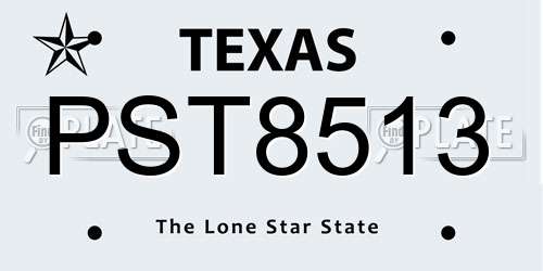 PST8513 Texas License Plate