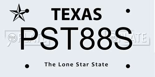 PST88S Texas License Plate